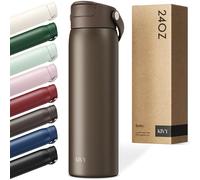 KIVY Botella de acero inoxidable con pajita de 700ml - 24h frío | 12h caliente - A prueba de fugas y apta para lavavajillas - Botella deportiva aislada - Botella térmica - Botella de agua de acero