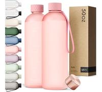 KIVY Botella de agua grande Tritan de 50 onzas, ligera e inastillable, sin | Se adapta a mochila y portavasos para viajes, deportes, escuela. Botella de agua grande con medidas. Botellas de agua de 1.5