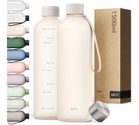 KIVY Botella de Agua Tritan 1,5 L - Estanca & Apto para Lavavajillas - Para Deporte, Gimnasio, Escuela y Oficina - Botella Deporte - Garrafa de Agua para Gym - Botellas Agua 1,5 L -Sin BPA