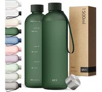 KIVY Botella de Agua Tritan 1,5 L - Estanca & Apto para Lavavajillas - Para Deporte, Gimnasio, Escuela y Oficina - Botella Deporte - Garrafa de Agua para Gym - Botellas Agua 1,5 L -Sin BPA