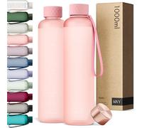 KIVY Botella de Agua Tritan 1 L - Estanca & Apto para Lavavajillas - Para Deporte, Gimnasio, Escuela y Oficina - Botella Deporte - Garrafa de Agua para Gym - Botellas Agua 1 L - Sin BPA - Rosa