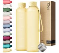 KIVY Botella de Agua Tritan 1 L - Estanca & Apto para Lavavajillas - Para Deporte, Gimnasio, Escuela y Oficina - Botella Deporte - Garrafa de Agua para Gym - Botellas Agua 1 L - Sin BPA - Amarillo