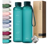 KIVY Botella de Agua Tritan 1 L - Estanca & Apto para Lavavajillas - Para Deporte, Gimnasio, Escuela y Oficina - Botella Deporte - Garrafa de Agua para Gym - Botellas Agua 1 L - Sin BPA - Verde