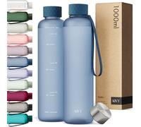 KIVY Botella de Agua Tritan 1 L - Estanca & Apto para Lavavajillas - Para Deporte, Gimnasio, Escuela y Oficina - Botella Deporte - Garrafa de Agua para Gym - Botellas Agua 1 L - Sin BPA - Azul