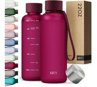 KIVY Botella de Agua Tritan 650 ml [Sin BPA] - Estanca & Apto para Lavavajillas - Botella Agua para Niños y Adultos - Para Deporte, Escuela y Oficina - Botellas Pequeña 650 ml - Rojo