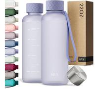 KIVY Botella de Agua Tritan 650 ml [Sin BPA] - Estanca & Apto para Lavavajillas - Botella Agua para Niños y Adultos - Para Deporte, Escuela y Oficina - Botellas Pequeña 650 ml - Rosa