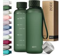KIVY Botella de Agua Tritan 650 ml [Sin BPA] - Estanca & Apto para Lavavajillas - Botella Agua para Niños y Adultos - Para Deporte, Escuela y Oficina - Botellas Pequeña 650 ml - Verde