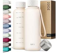 KIVY Botella de Agua Tritan 650 ml [Sin BPA] - Estanca & Apto para Lavavajillas - Botella Agua para Niños y Adultos - Para Deporte, Escuela y Oficina - Botellas Pequeña 650 ml - Crema