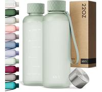 KIVY Botella de Agua Tritan 650 ml [Sin BPA] - Estanca & Apto para Lavavajillas - Botella Agua para Niños y Adultos - Para Deporte, Escuela y Oficina - Botellas Pequeña 650 ml - Color Verde.