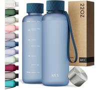 KIVY Botella de Agua Tritan 650 ml [Sin BPA] - Estanca & Apto para Lavavajillas - Botella Agua para Niños y Adultos - Para Deporte, Escuela y Oficina - Botellas Pequeña 650 ml - Azul