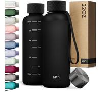 KIVY Botella de Agua Tritan 650 ml [Sin BPA] - Estanca & Apto para Lavavajillas - Botella Agua para Niños y Adultos - Para Deporte, Escuela y Oficina - Botellas Pequeña 650 ml - Crema