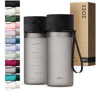 KIVY Botella de Agua Tritan 650ml [CON TAPA ABATIBLE] - Water Bottle para Niños & Adultos - Sin BPA - Garrafa Apto Lavavajillas - Cantimplora para Gimnasio, Deportiva, Oficina y Escuela - Negro
