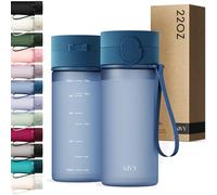 KIVY Botella de Agua Tritan 650ml [CON TAPA ABATIBLE] - Water Bottle para Niños & Adultos - Sin BPA - Garrafa Apto Lavavajillas - Cantimplora para Gimnasio, Deportiva, Oficina y Escuela - Azul