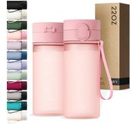 KIVY Botella de Agua Tritan 650ml [CON TAPA ABATIBLE] - Water Bottle para Niños & Adultos - Sin BPA - Garrafa Apto Lavavajillas - Cantimplora para Gimnasio, Deportiva, Oficina y Escuela - Rosa
