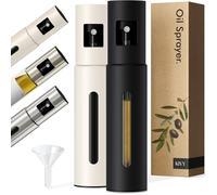 KIVY Pulverizador de Aceite de Vidrio para Cocinar - Botella de Spray de Aceite y Vinagre Precisa, Pulverizador de Aceite para Alimentos - Incluye Embudo - Perfecto para Cocinar y Freidora de Aire