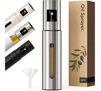 KIVY Pulverizador de Aceite de Vidrio para Cocinar - Botella de Spray de Aceite y Vinagre Precisa Pulverizador de Aceite para Alimentos - Incluye Embudo - Perfecto para Cocinar y Freidora de Aire