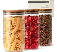 KIVY Riffel - Tarros de cristal con tapa herméticos (4 x 1200 ml)