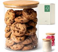 KIVY Tarro de cristal grande para harina, cereales y arroz - Tapa de Bambú Sostenible - Bote Cristal con tapa - Tarro Cristal hermetico Cocina [3000ml]