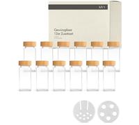 KIVY Tarros de especias con inserto de 12 piezas extra de tapa de bambú