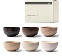 KIVY Tazones de cerámica para cereales, 6 x 850 ml, grandes para cereales y sopas, cuenco para sopa, cuenco grande, cuencos de cereales, juego de cuencos de sopa y cereales