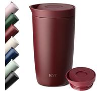 KIVY Termo de Café 350ml [CIERRE QUICK PRESS] - Vaso Termico - Taza Termica Llevar - Para Bebidas Frías & Calientes - Travel Mug - Sin BPA & A Prueba de Fugas - Doble Pared & Acero Inoxidable - Rouge