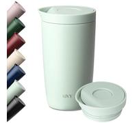 KIVY Termo de Café 350ml [CIERRE QUICK PRESS] - Vaso Termico - Taza Termica Llevar - Para Bebidas Frías & Calientes - Travel Mug - Sin BPA & A Prueba de Fugas - Doble Pared & Acero Inoxidable - Vert