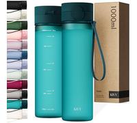 KIVY Tritan Botella de Agua 1L [IRROMPIBLE] - Water Bottle Sin BPA para Gimnasio, Gym & Deporte - Garrafa Reutilizable de Plástico Apto Lavavajillas - Cantimplora Deportiva, Oficina y Escuela - Verde