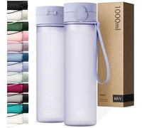 KIVY Tritan Botella de Agua 1L [IRROMPIBLE] - Water Bottle Sin BPA para Gimnasio, Gym & Deporte - Garrafa Reutilizable de Plástico Apto Lavavajillas - Cantimplora Deportiva, Oficina y Escuela - Azul