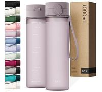 KIVY Tritan Botella de Agua 1L [IRROMPIBLE] - Water Bottle Sin BPA para Gimnasio, Gym & Deporte - Garrafa Reutilizable de Plástico Apto Lavavajillas - Cantimplora Deportiva, Oficina y Escuela - Morado