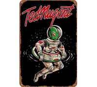 KIVYYB Ted Nugent blues - Póster de metal con diseño de música de color azul, estilo vintage, para pub, club, cafetería, bar, hogar, decoración de pared, póster retro de 8 x 12 pulgadas