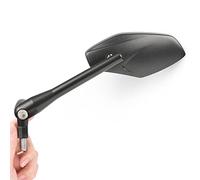 KiWAV MAGAZI Medusa ESPEJOS RETROVISOR moto negro aluminio rearview mirror con vidrio convexo azul 10mm y 5/16" PAR