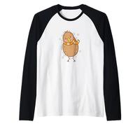 Kiwi Bird con Bufanda Fruta Animal Camiseta Manga Raglan