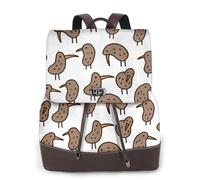 Kiwi Bird - Linda mochila de cuero para mujer, bolsa para libros de escuela secundaria y universidad, mochila ligera e informal para cada temporada