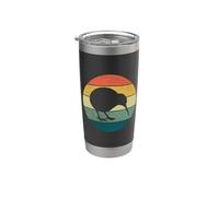 Kiwi Bird Retro Vintage Sunset Nueva Zelanda Animal Bird Vaso térmico de acero inoxidable de doble pared