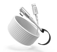 KIWI design Cable de Enlace 5M Compatible con Meta Quest 3S/Quest 3 Accesorios, Quest 2/Pro/Pico 4 PC Steam VR, USB 3.0 Cable de Enlace con Supervelocidad de 5Gbps (Blanco)