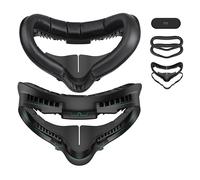 KIWI design Interfaz Facial Compatible con Quest 2 con 2 Piezas de Repuesto de Espuma PU, Protector de Lente y Almohadilla Nasal Antifugas (Juego de Accesorios 5 en 1)