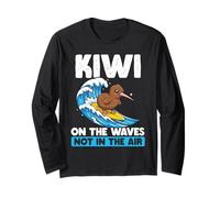 Kiwi En Las Olas No En El Aire Lindo Pájaro De Nueva Zelanda Manga Larga
