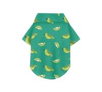 Kiwi Jade Bird Design Green2 - Camisa de verano para perro con botones, suave, ligera y transpirable, de manga corta, para mascotas, sudadera para cachorros, gatitos, perfecta para uso diario y
