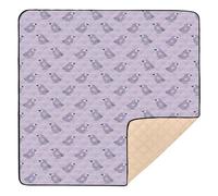 Kiwi Jade Bird Design Purple Lilac - Alfombra de juego acolchada suave para actividades para bebé, acogedora, transpirable, para bebés y bebés, 50 x 50 pulgadas