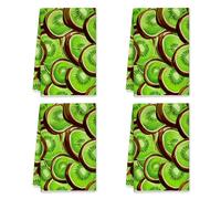 Kiwi - Juego de 4 toallas de cocina tropicales vibrantes verdes veraniegas, reutilizables, para secar platos, decoración de cocina, 16 x 24 pulgadas