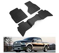 KIWI MASTER Alfombrillas compatibles con Dodge Ram 1500 Quad Cab 2009-2018, Dodge Ram 1500 Classic Quad Cab 2019-2023 y Asiento de Segunda Fila para Todo Tipo de Clima, Forro TPE Negro