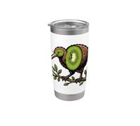 Kiwi Pájaro Rama Fruta Naturaleza Selva Vaso térmico de acero inoxidable de doble pared