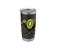 Kiwi Pájaro Rama Fruta Naturaleza Selva Vaso térmico de acero inoxidable de doble pared