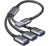 KiwiBird Cable Divisor USB 1 en 3, Splitter USB 1 Macho a 3 Hembras