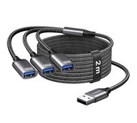 KiWiBiRD Divisor USB 3 Puertos, Cable de extensión USBA para Transferencia | USB splitter 1 a 3 2M, Compatible con portátil, AutoDarts cámara, PS4, PS5, Memoria USB, Teclado, ratón, Impresora