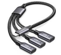 KiWiBiRD duplicador USB C Splitter con 3 Puertos, Adaptador Tipo C Macho a USB C Hembra, Cable para Datos y Carga, Compatible con Laptop Mac PS5 Teclado Ratón Impresora