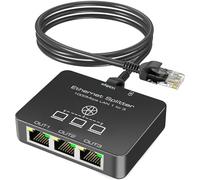 KiWiBiRD ethernet Splitter, Switch ethernet de 3 Puertos para Cable rj45