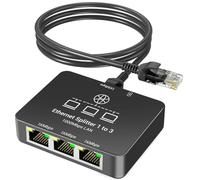 KiWiBiRD ethernet Splitter Switch Internet duplicador ethernet Switch de Red Divisor rj45 1 a 3 hub 1000Mbps Gigabit Compatible con Cat 8 7 6 5e 5, PC sobremesa Gaming PS5 PS4 Xbox Router TV Box