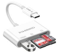 KiWiBiRD Lector de Tarjetas SD USB C, Adaptador Tarjeta Micro SD a Tipo C leitor de cartoes Card Reader, Compatible con iPhone 17 16 15 Air Plus Pro MAX Mac Macbook iPad Galaxy S25 S24 movil Android