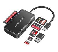 KiWiBiRD Lector de Tarjetas SD USB C, Lector Tarjetas Memory Stick Pro Duo Compact Flash microSD M2 xD CF Compatible con PC cámara iPhone 17 Air 16 Plus Pro MAX Mac Galaxy S25 S24 Android